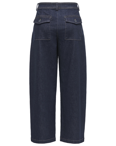 Only - ONLClair MW Barrel Jeans - Dark Blue Denim